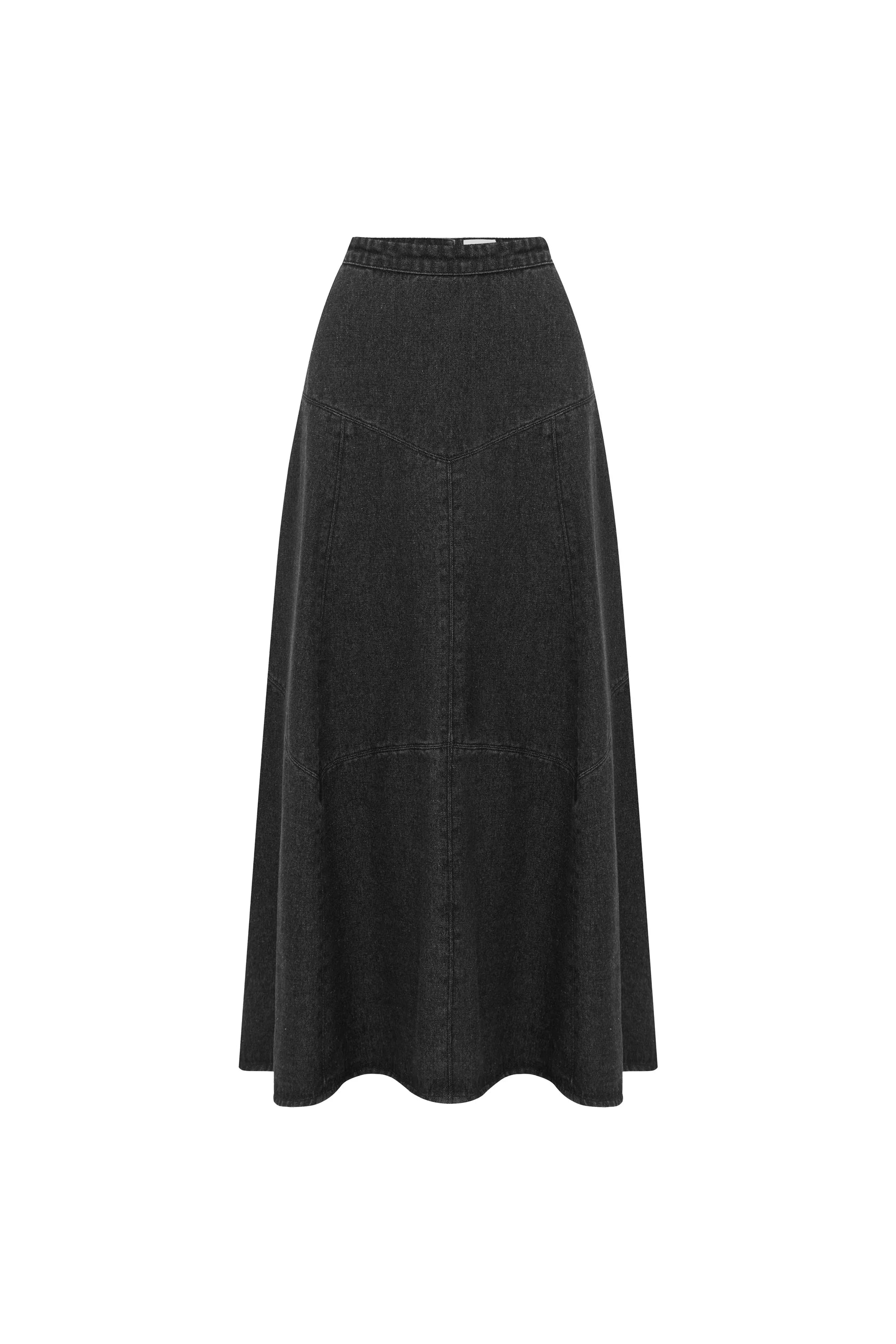 Paloma Denim Midi Skirt Washed Black Friend of Franki