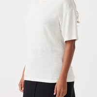 Hugo Linen Knit T-Shirt Cream