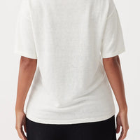 Hugo Linen Knit T-Shirt Cream