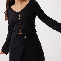 Poppy Long Sleeve Top Black