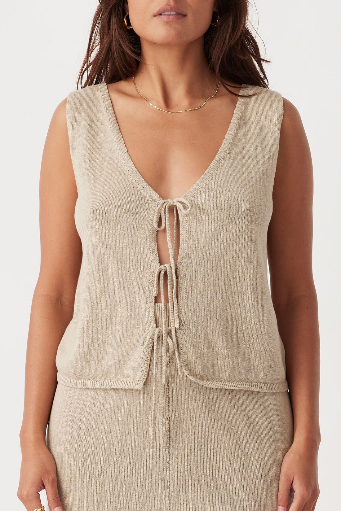 Poppy Organic Cotton Reversible Vest Taupe