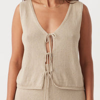 Poppy Organic Cotton Reversible Vest Taupe