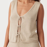 Poppy Organic Cotton Reversible Vest Taupe