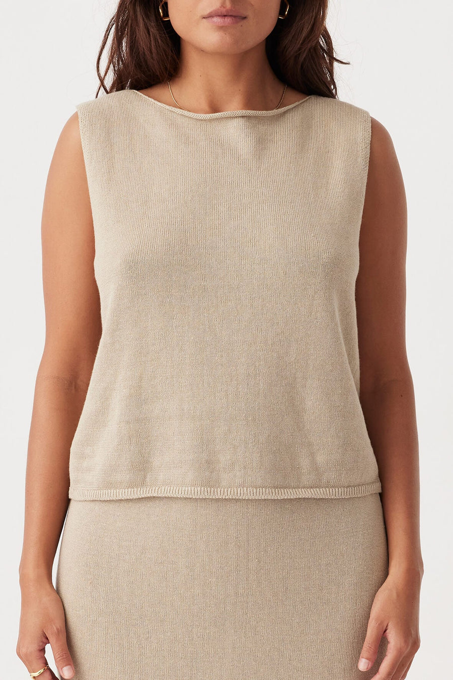 Poppy Organic Cotton Reversible Vest Taupe