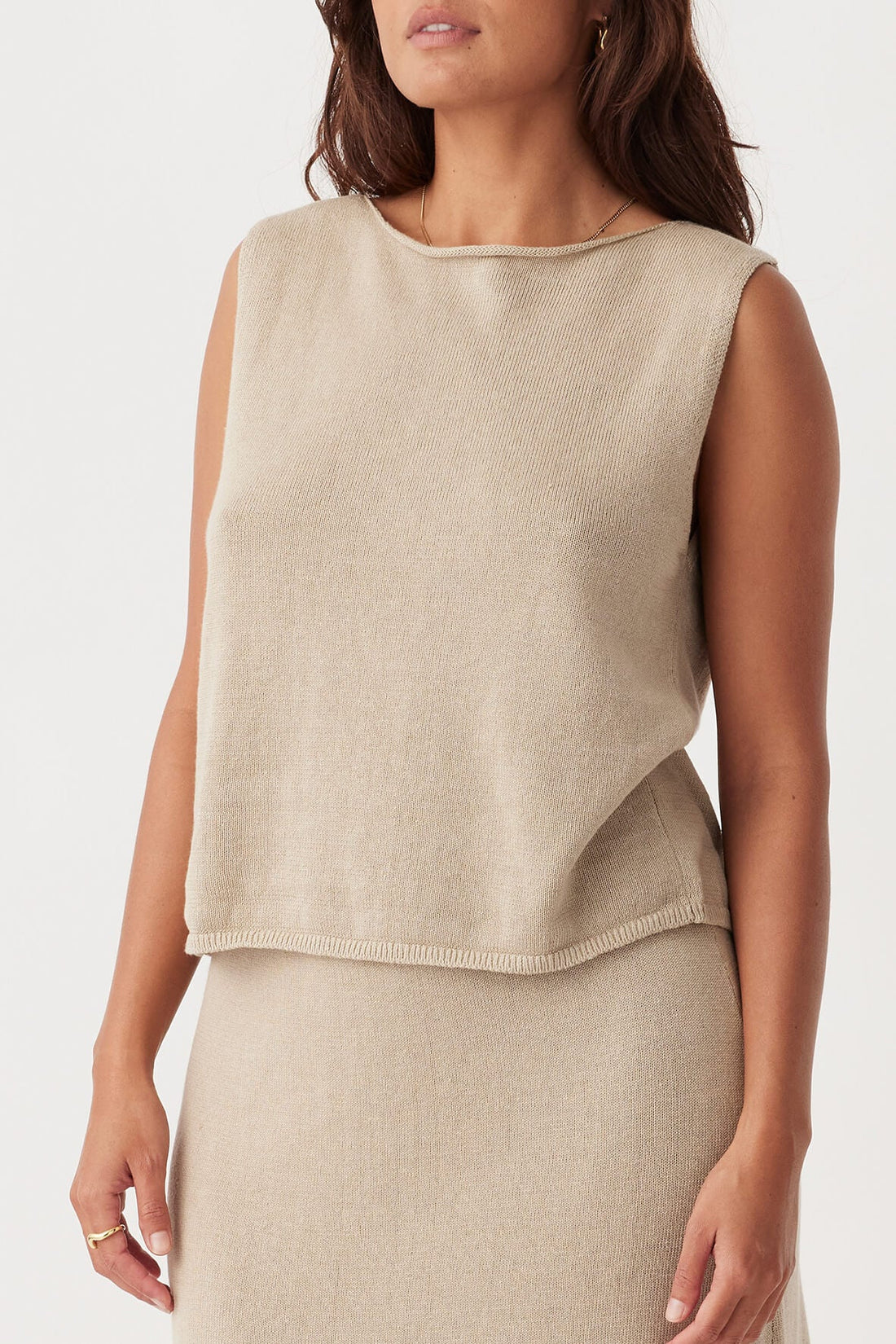 Poppy Organic Cotton Reversible Vest Taupe