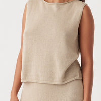 Poppy Organic Cotton Reversible Vest Taupe