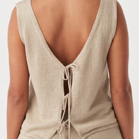 Poppy Organic Cotton Reversible Vest Taupe