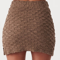 Mila Textured Mini Skirt Cacao