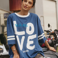 The Very Oversized Love Revolution Tee Blue