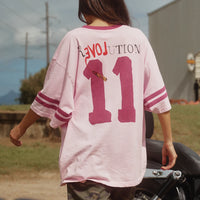 The Very Oversized Love Revolution Tee Pink