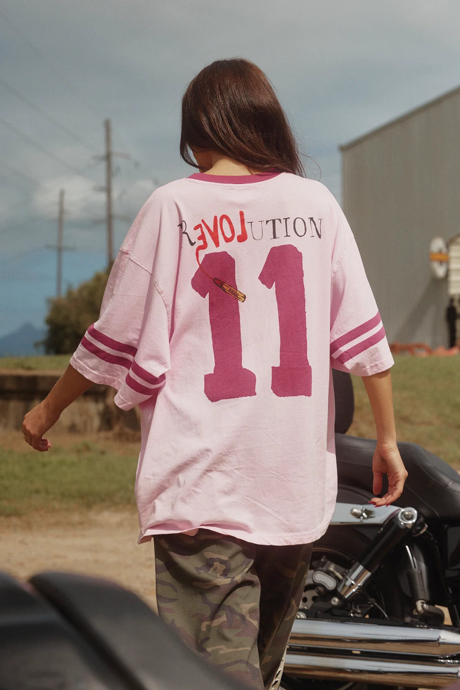 The Very Oversized Love Revolution Tee Pink