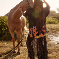 The Very Oversized Flaming Cowboy Tee Black