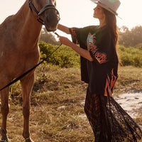 The Very Oversized Flaming Cowboy Tee Black