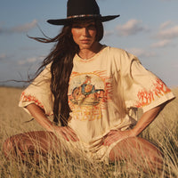 The Very Oversized Flaming Cowboy Tee Sand