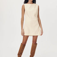 Bowe Denim Mini Dress Creme