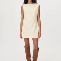 Bowe Denim Mini Dress Creme