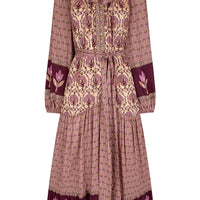 Chateau Boho Midi Dress Grape