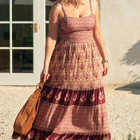 Chateau Quilted Strappy Maxi Dress Grape