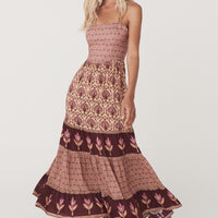 Chateau Quilted Strappy Maxi Dress Grape