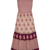 Chateau Quilted Strappy Maxi Dress Grape