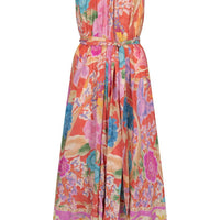 Painters Garden Strappy Maxi Dress Crimson