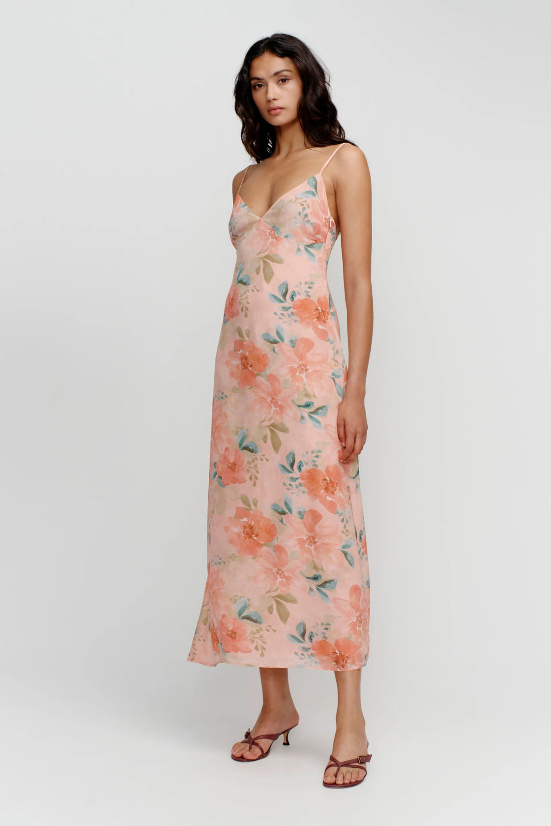 Domenica Midi Dress Watermelon Floral