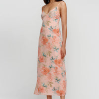 Domenica Midi Dress Watermelon Floral