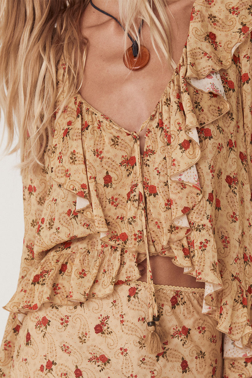 Fleur Frill Blouse Butterscotch