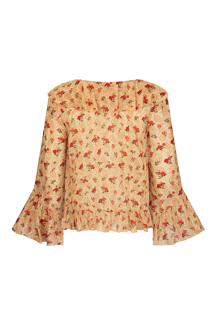 Fleur Frill Blouse Butterscotch