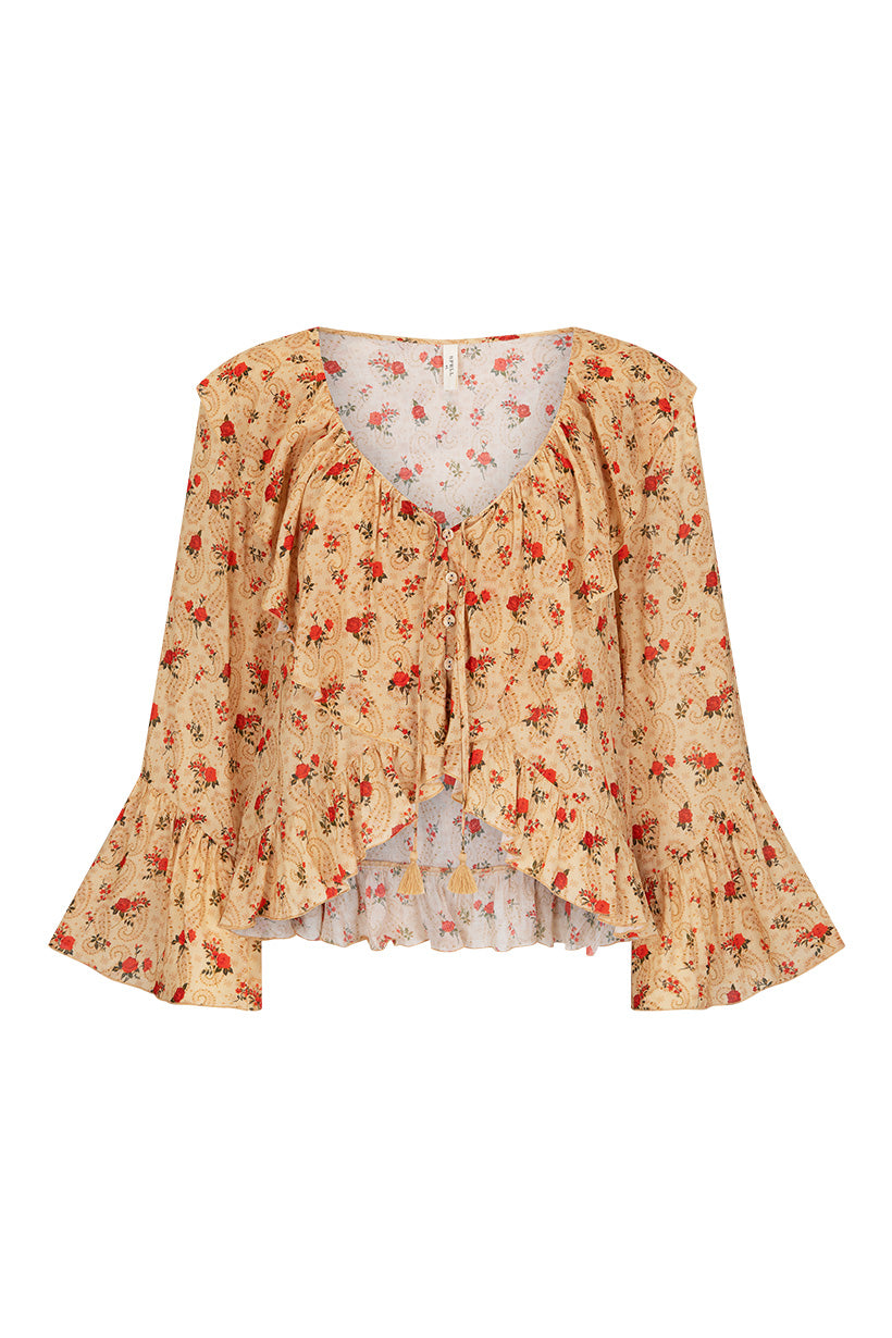 Fleur Frill Blouse Butterscotch