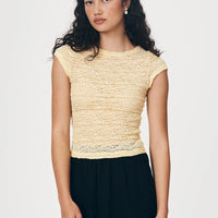 Galo Lace Tee Lemon