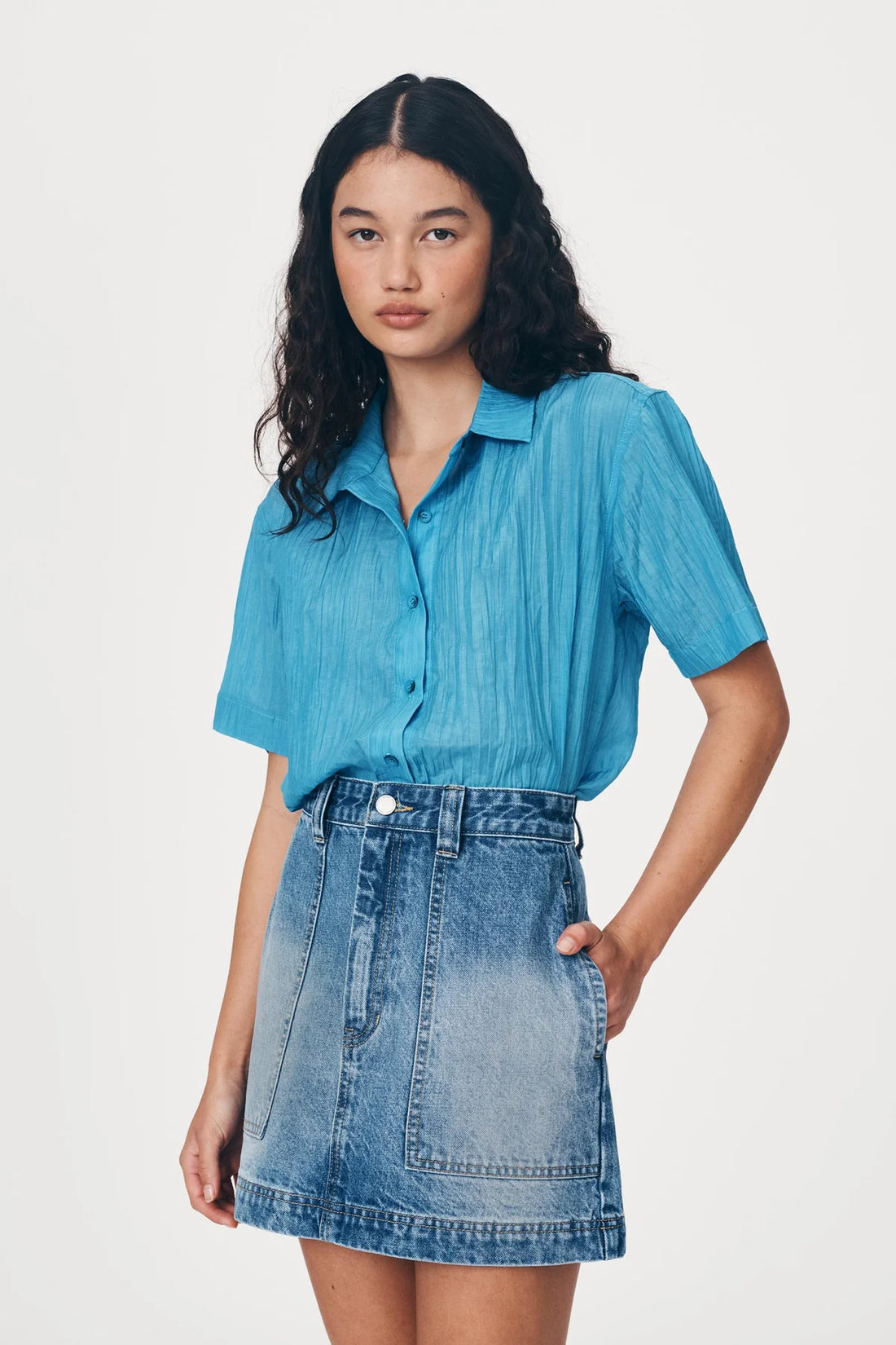 Georgia Denim Mini Skirt Classic Wash