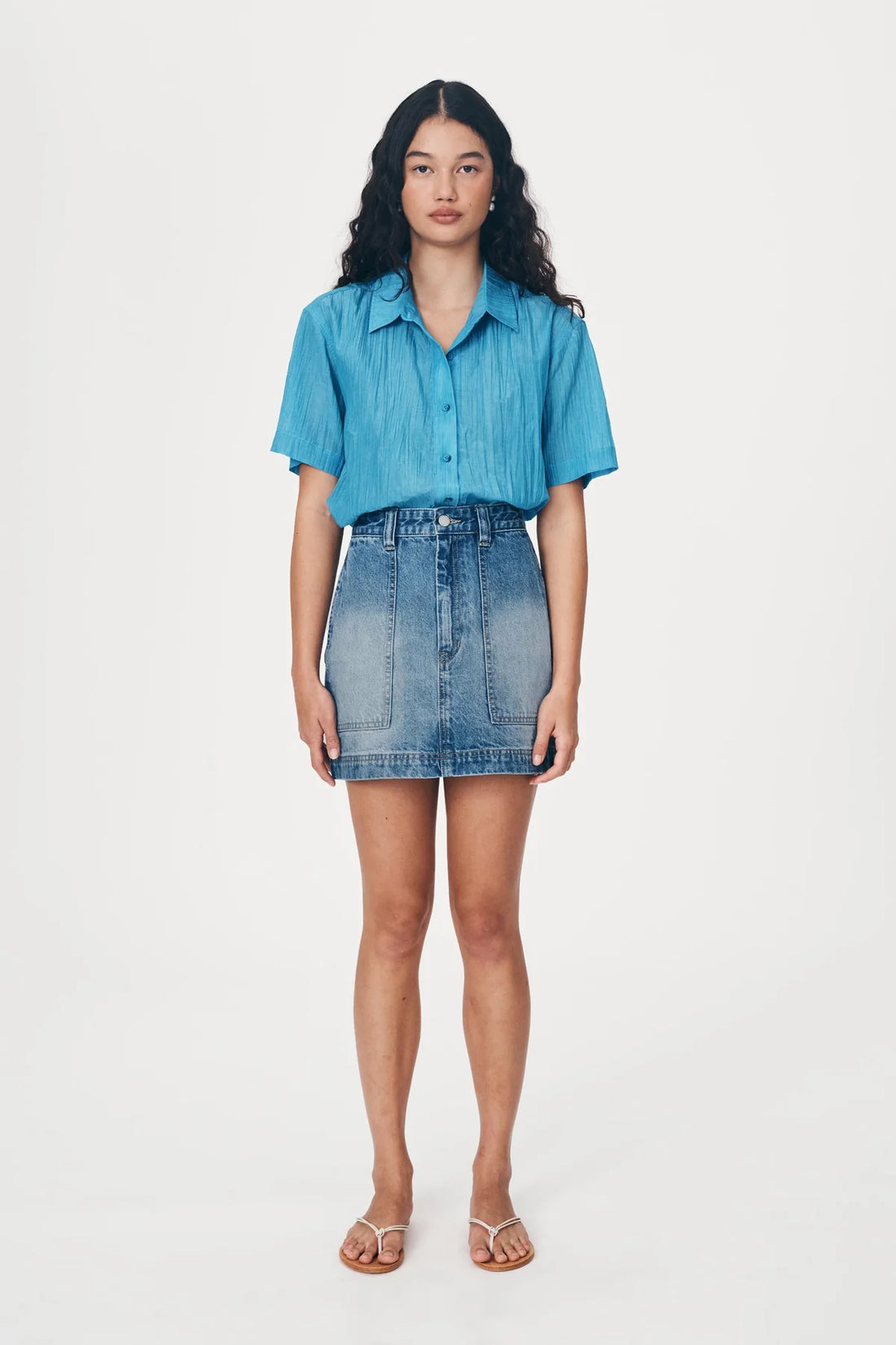 Georgia Denim Mini Skirt Classic Wash