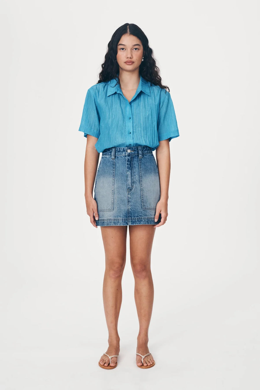 Georgia Denim Mini Skirt Classic Wash