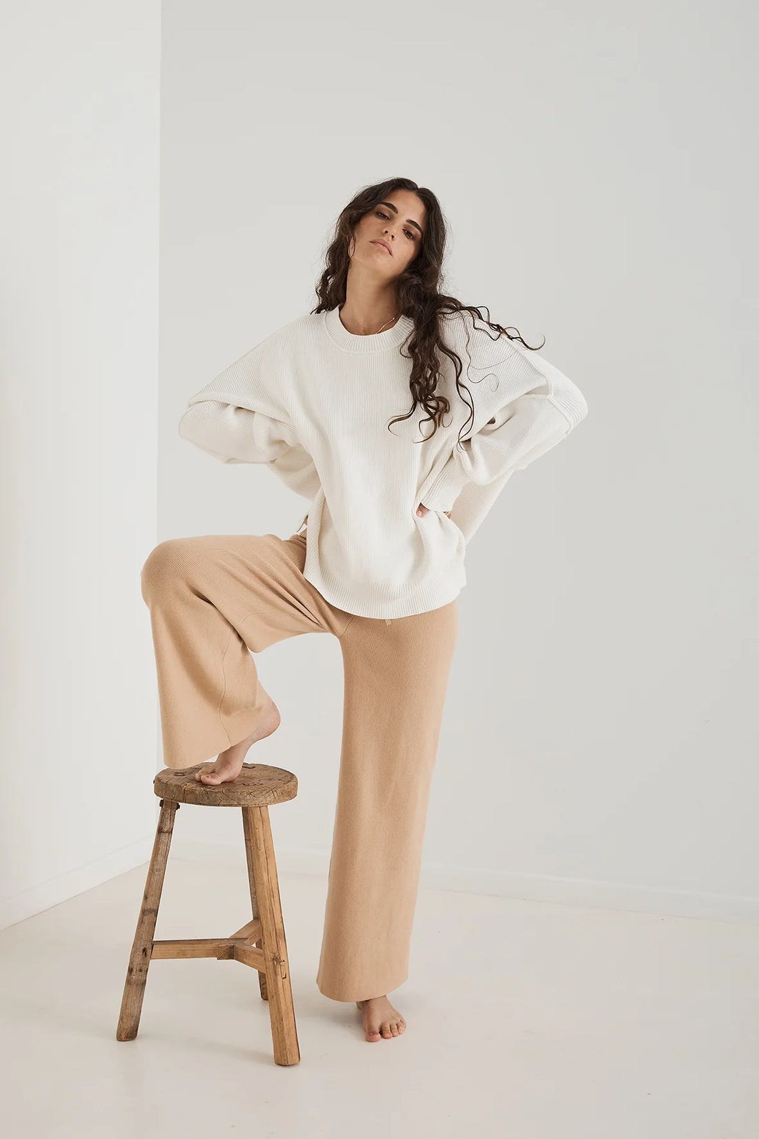 Harper Knit Sweater Cream