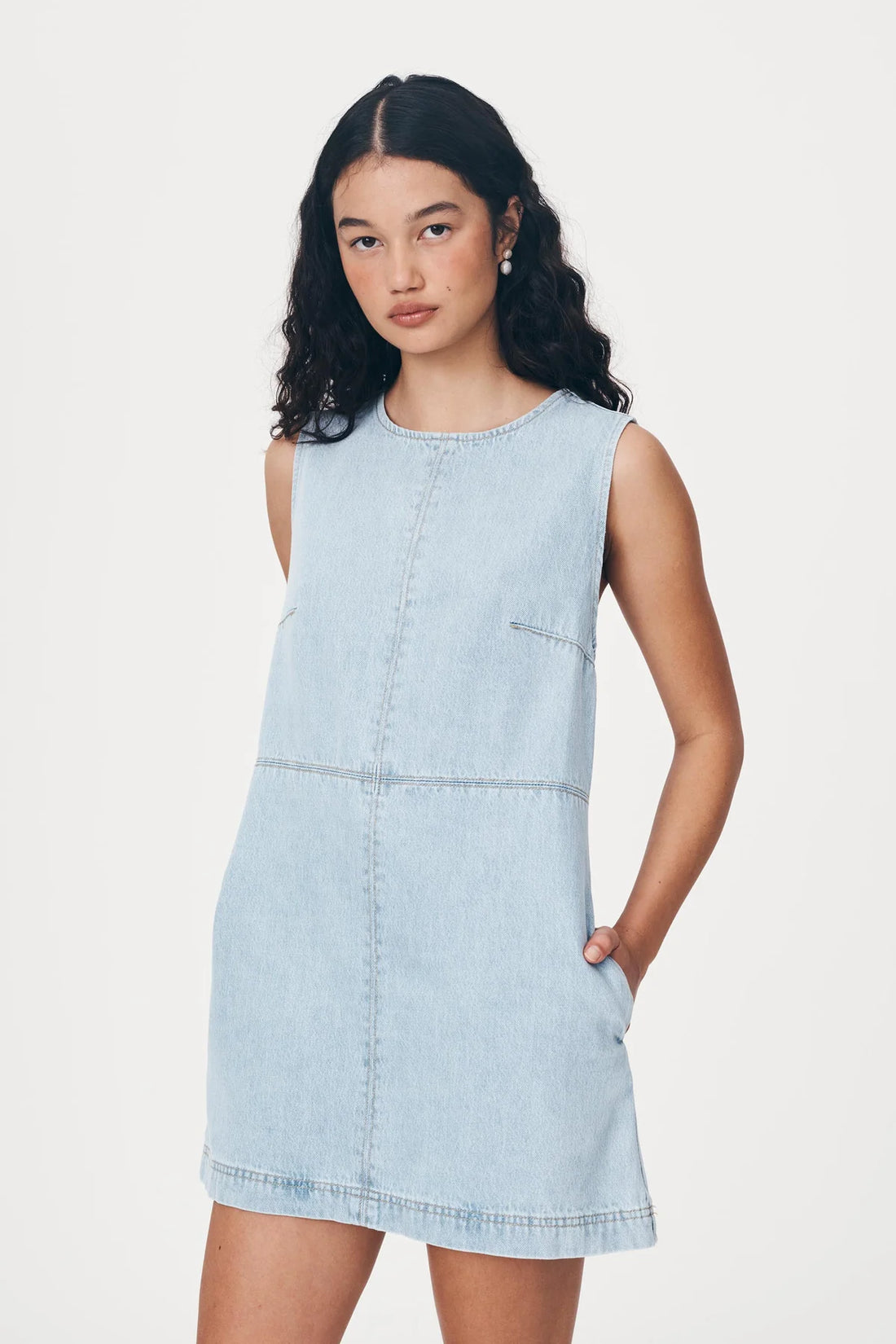 Jean Denim Mini Dress Azul