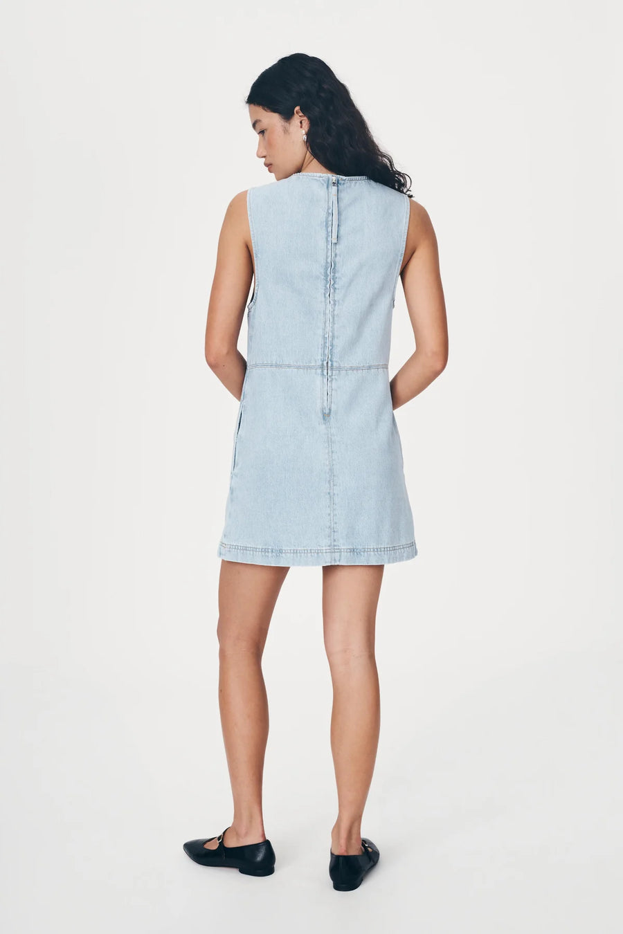 Jean Denim Mini Dress Azul