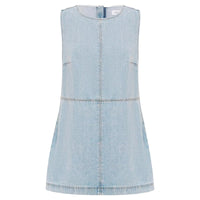 Jean Denim Mini Dress Azul