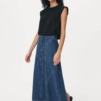 Jeanette Denim Midi Skirt Classic Denim