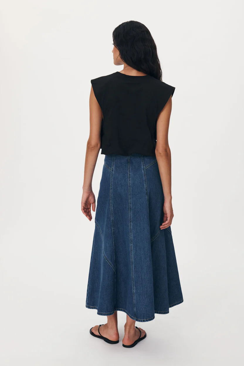 Jeanette Denim Midi Skirt Classic Denim