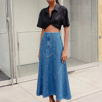 Jeanette Denim Midi Skirt Classic Denim