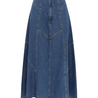 Jeanette Denim Midi Skirt Classic Denim