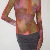 Kizzy Long Sleeve Top Rainbow Blur