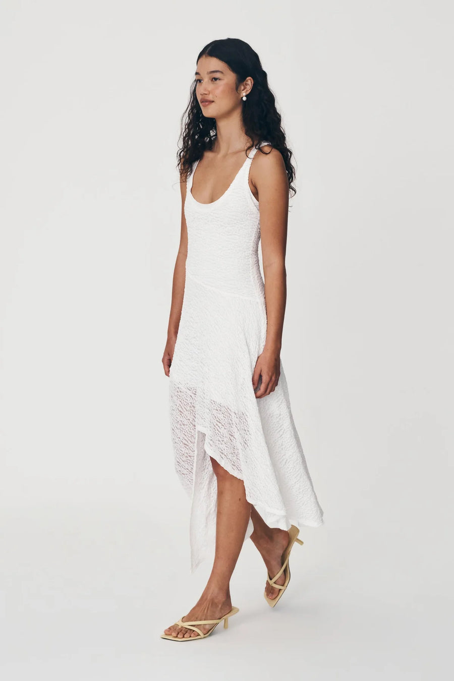 Lorna Lace Midi Dress Bone