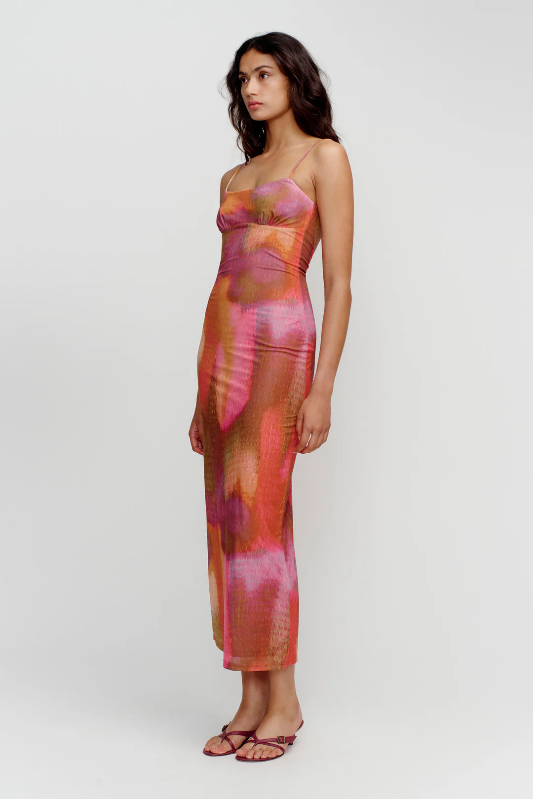 Miro Midi Dress Rainbow Blur