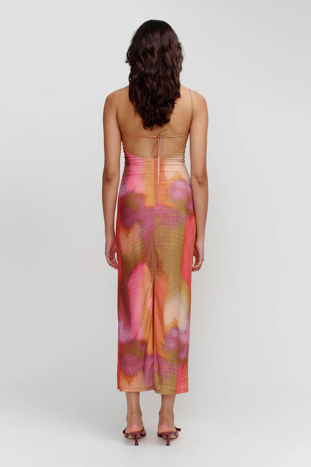 Miro Midi Dress Rainbow Blur