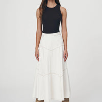 Paloma Denim Midi Skirt Creme