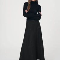 Paloma Denim Midi Skirt Washed Black