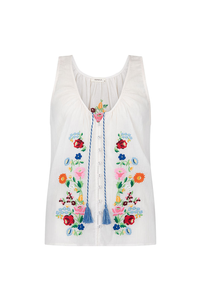 Florapaloosa Embroidered Cami Wildflower