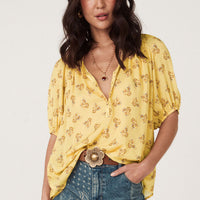 Rebel Spirit Short Sleeve Blouse Daffodil